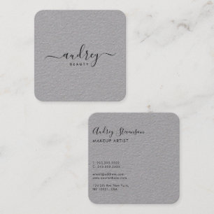 Elegant Chic Premium Grey Signature Square Business Card