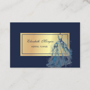 Elegant Chic Professional,Blue Dress Business Card