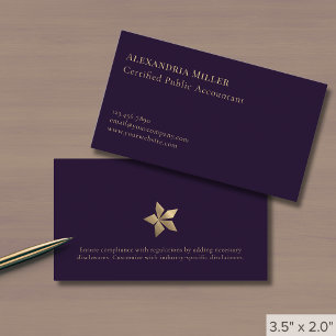 Elegant Chic Purple and Gold Business Card