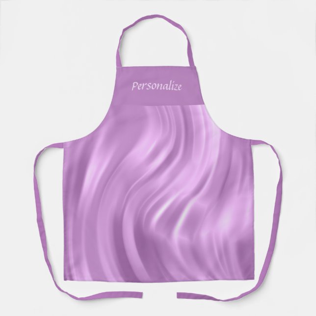 Elegant Chic Purple Lavender Swirl Pattern Apron (Front)