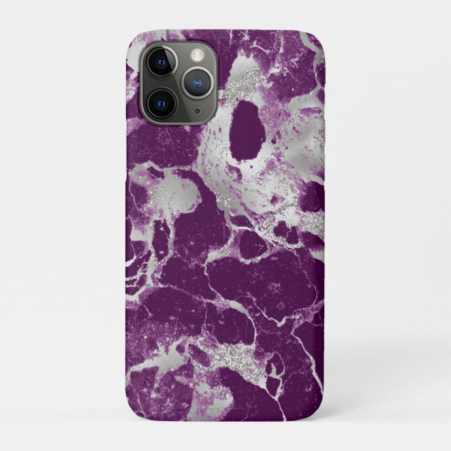 Elegant Chic Purple Violet Abstract Pattern Case-Mate iPhone Case (Back)