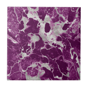 Elegant Chic Purple Violet Abstract Pattern Ceramic Tile