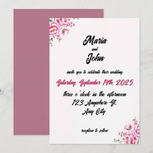 Elegant Chic Romantic Minimalist Classic Blush Invitation