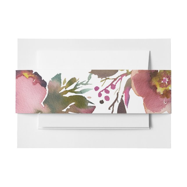 Elegant Chic Romantic Rose Wedding Invitation Belly Band (Front Example)