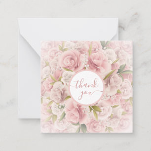 elegant chic romantic thank you rose floral  card
