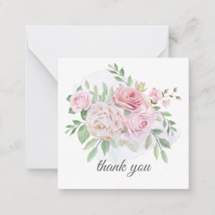 elegant chic romantic thank you roses   note card