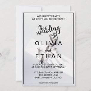 Elegant chic rose floral Wedding Invitation