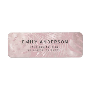 Elegant chic rose gold faux foil return address label
