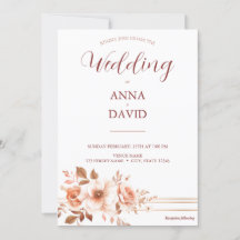 Elegant Chic Rose Gold Floral Watercolor Wedding