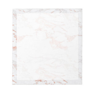 Elegant Chic Rose Gold Foil Marble Notepad