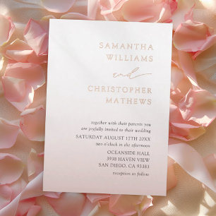 Elegant Chic Rose Gold Typography Wedding