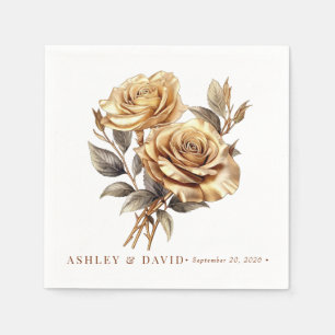 Elegant Chic Rose Romantic Engagement Party Napkin