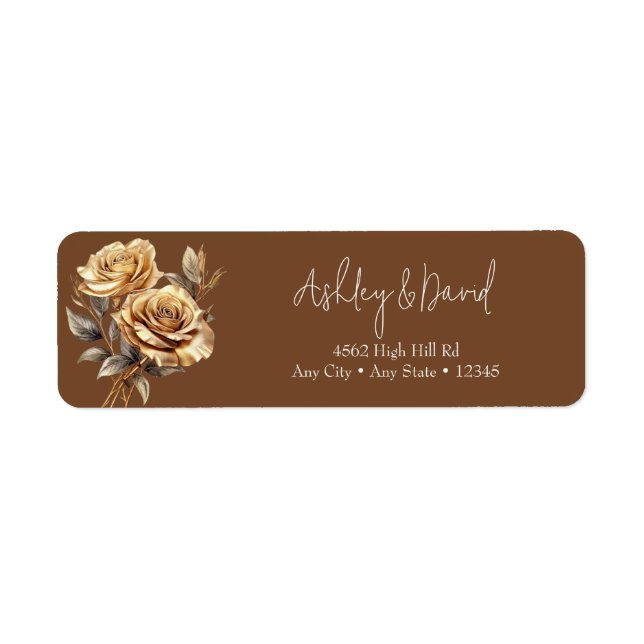 Elegant Chic Rose | Romantic Return Address Label (Front)