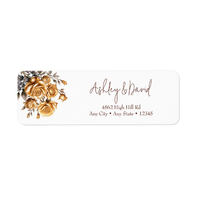 Elegant Chic Rose | Romantic Return Address Label (Front)