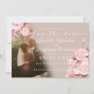 Elegant Chic Rose Save the Date Card