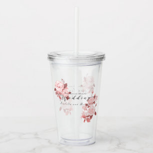 Elegant Chic Rose Wedding Acrylic Tumbler