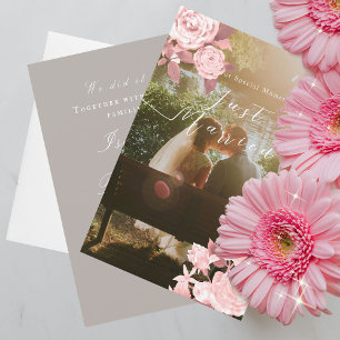 Elegant Chic Rose Wedding Announcement