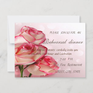 Elegant Chic Roses Rehearsal Dinner Invitation