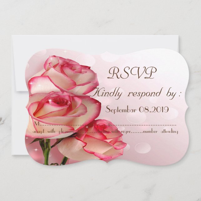 Elegant Chic  Roses RSVP Invitation (Front)