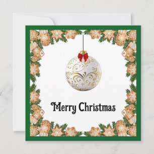 Elegant Chic Rustic Colourful Merry Christmas Ball Holiday Card