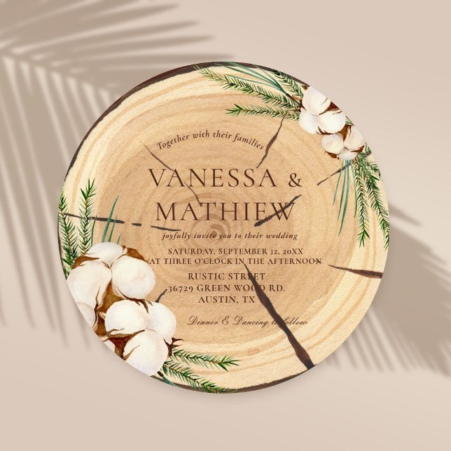 Elegant & Chic Rustic Wedding Wooden Cut Unique Invitation (Creator Uploaded)