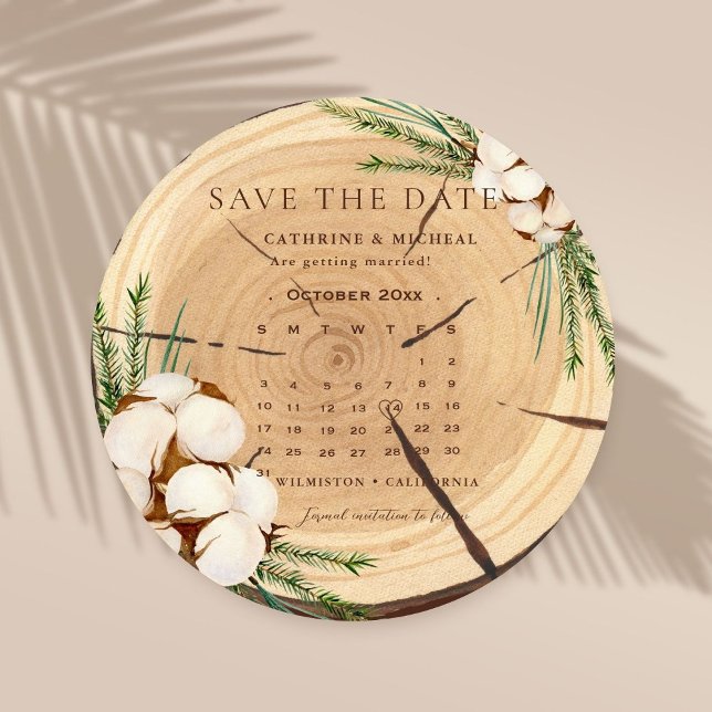 Elegant & Chic Rustic Wedding Wooden save the date Invitation (Creator Uploaded)