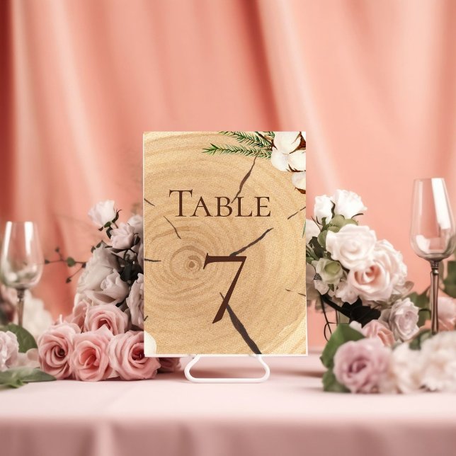 Elegant & Chic Rustic Wood cut Wedding Table Number (Creator Uploaded)