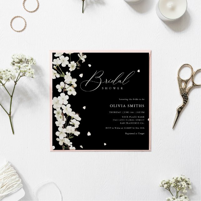 Elegant Chic Sage Green Boho Floral Bridal Shower Invitation (Creator Uploaded)