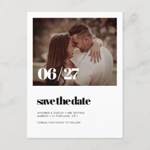 Elegant chic Save the date photo Postcard