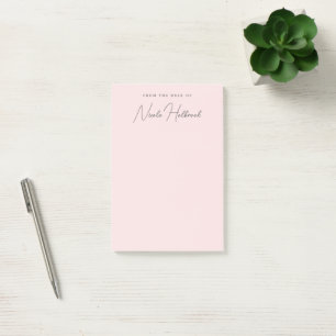 Elegant Chic Script Name Blush Pink Personalised  Post-it Notes