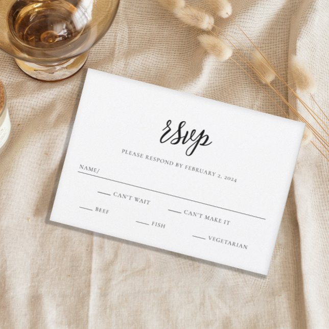 Elegant Chic Script Wedding RSVP Card (Creator Uploaded)