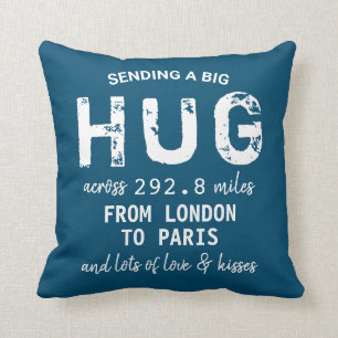 Elegant chic "Sending a big Hug" custom Distance Cushion