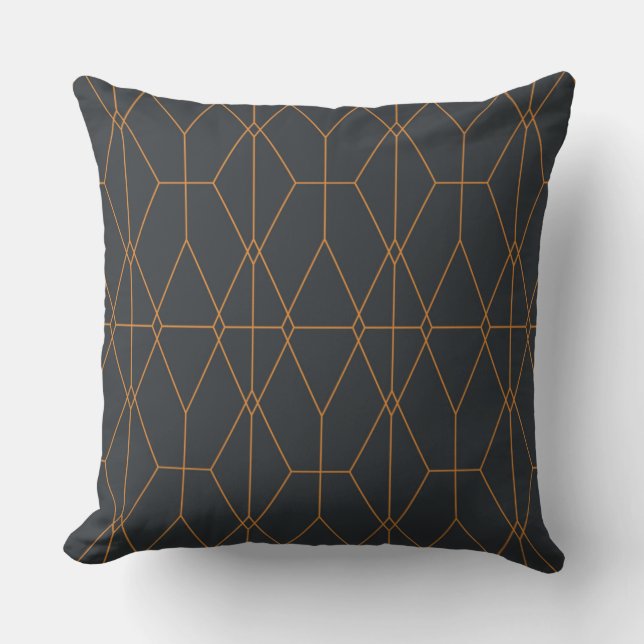 Elegant, chic, simple, luxurious line pattern art cushion (Front)