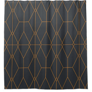 Elegant, chic, simple, luxurious line pattern art shower curtain