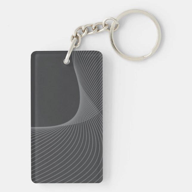 Elegant, chic, simple, modern graphic pattern art key ring (Back)