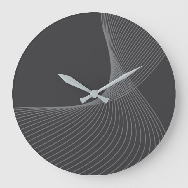 Elegant, chic, simple, modern graphic pattern art large clock (Front)