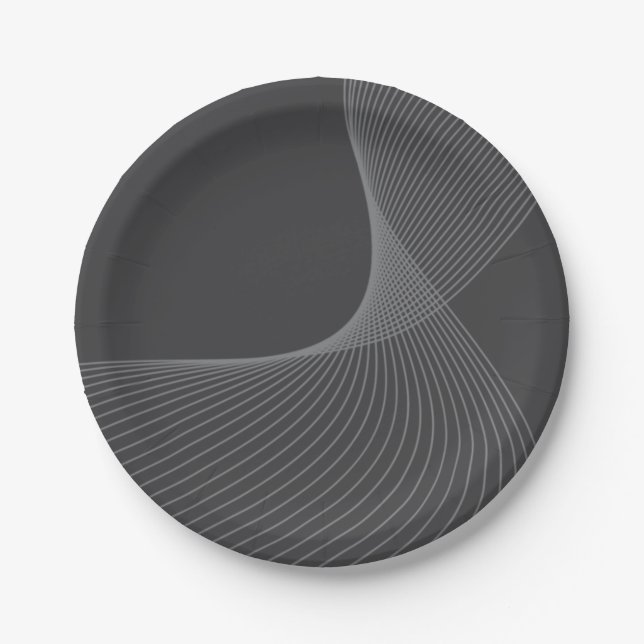 Elegant, chic, simple, modern graphic pattern art paper plate (Front)