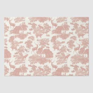Elegant Chic Soft Pink Toile Deer Woodland Tissue Paper