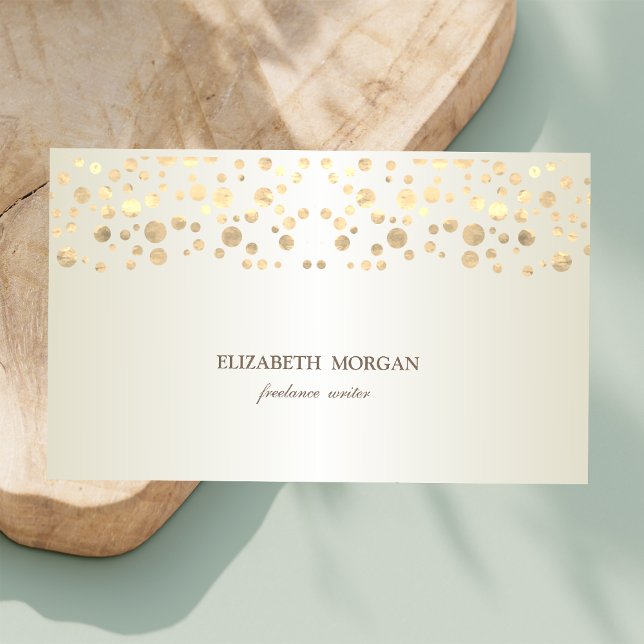 Elegant Chic Sophisticated,Gold Confetti Business Card (Creator Uploaded)