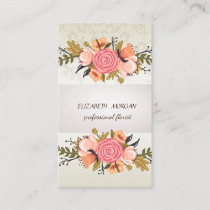 Elegant Chic  Stripe ,Lace, Floral Business Card