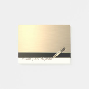 Elegant Chic Stylish Girly ,Faux Gold, Lipstick Post-it Notes