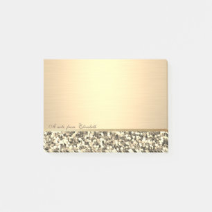 Elegant Chic Stylish Girly , Gold Glitter Post-it Notes