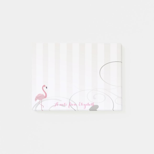 Elegant Chic  Stylish Girly , Pink Flamingo Post-it Notes (Front)