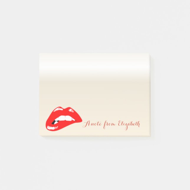 Elegant Chic  Stylish Girly,Red Lips Post-it Notes (Front)