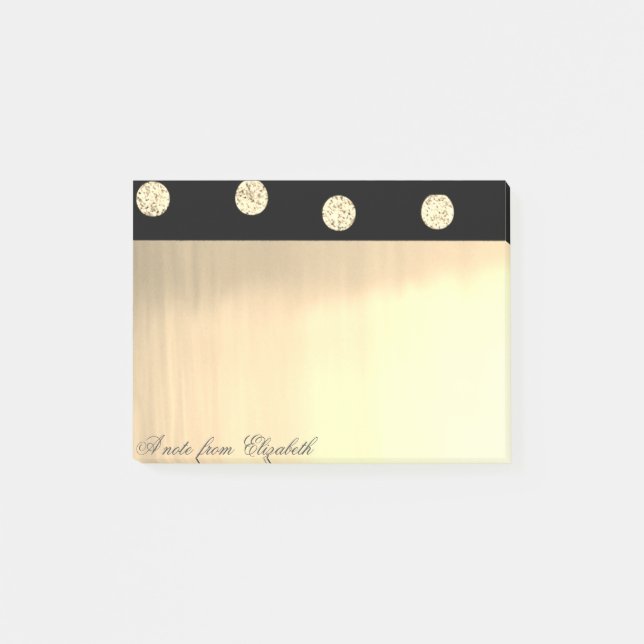 Elegant Chic  Stylish Gold Glitter Dots Post-it Notes (Front)