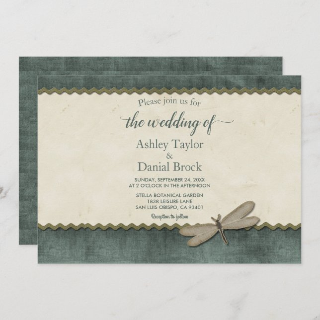 Elegant Chic Stylish Luxury Script Modern Wedding Invitation (Front/Back)
