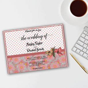 Elegant Chic Stylish Script Formal Floral Wedding Invitation