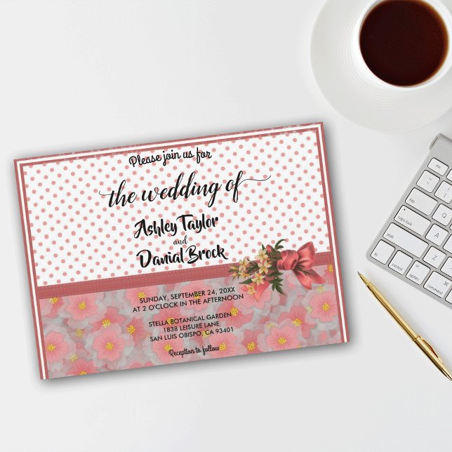 Elegant Chic Stylish Script Formal Floral Wedding Invitation (Creator Uploaded)