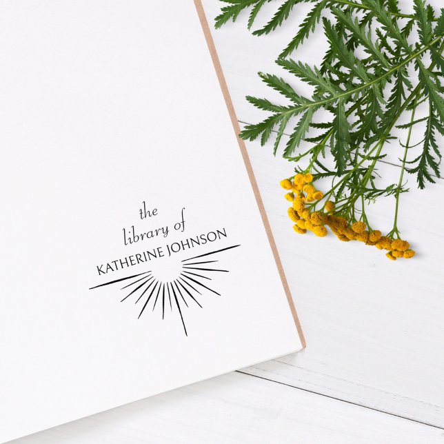Elegant Chic Sun Rays From The Library Book Rubber Stamp (Creator Uploaded)