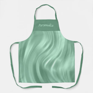 Elegant Chic Teal Swirl Pattern Personalised Apron